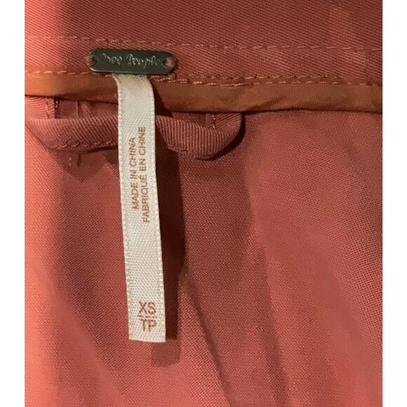 FREE PEOPLE TRENCH COAT Jacket Size XS Mauve Pink Pockets Longline - Picture 6 of 11